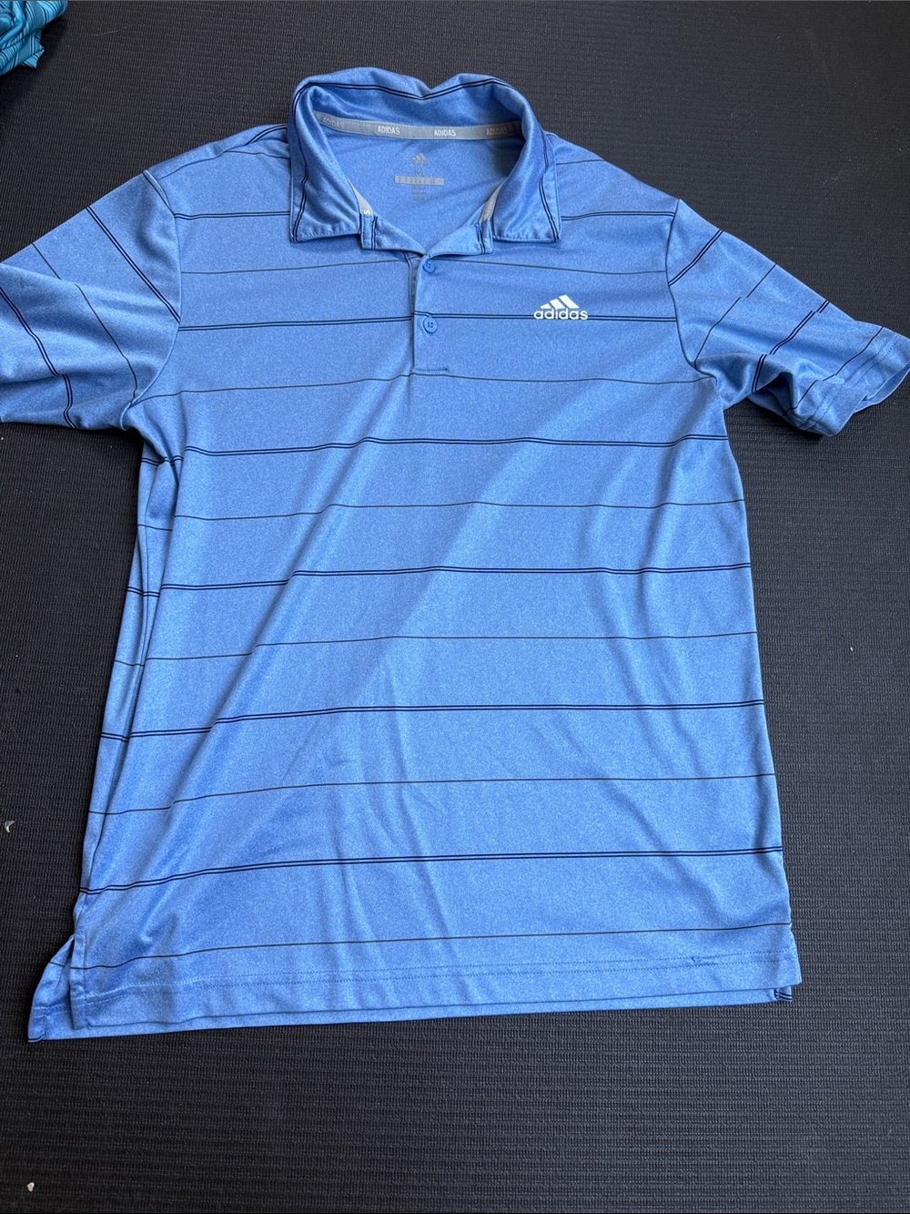 adidas Light Blue Horizontal Stripe Men’s Polo